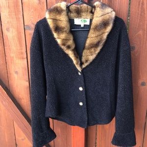 Tasha Polizzi faux fur collared fleece jacket
